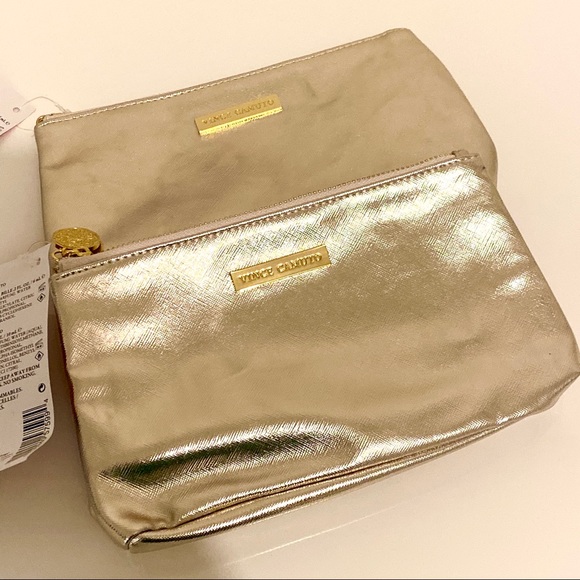 Vince Camuto Metallic Gold /Bronze Cosmetic Bags - Picture 2 of 4